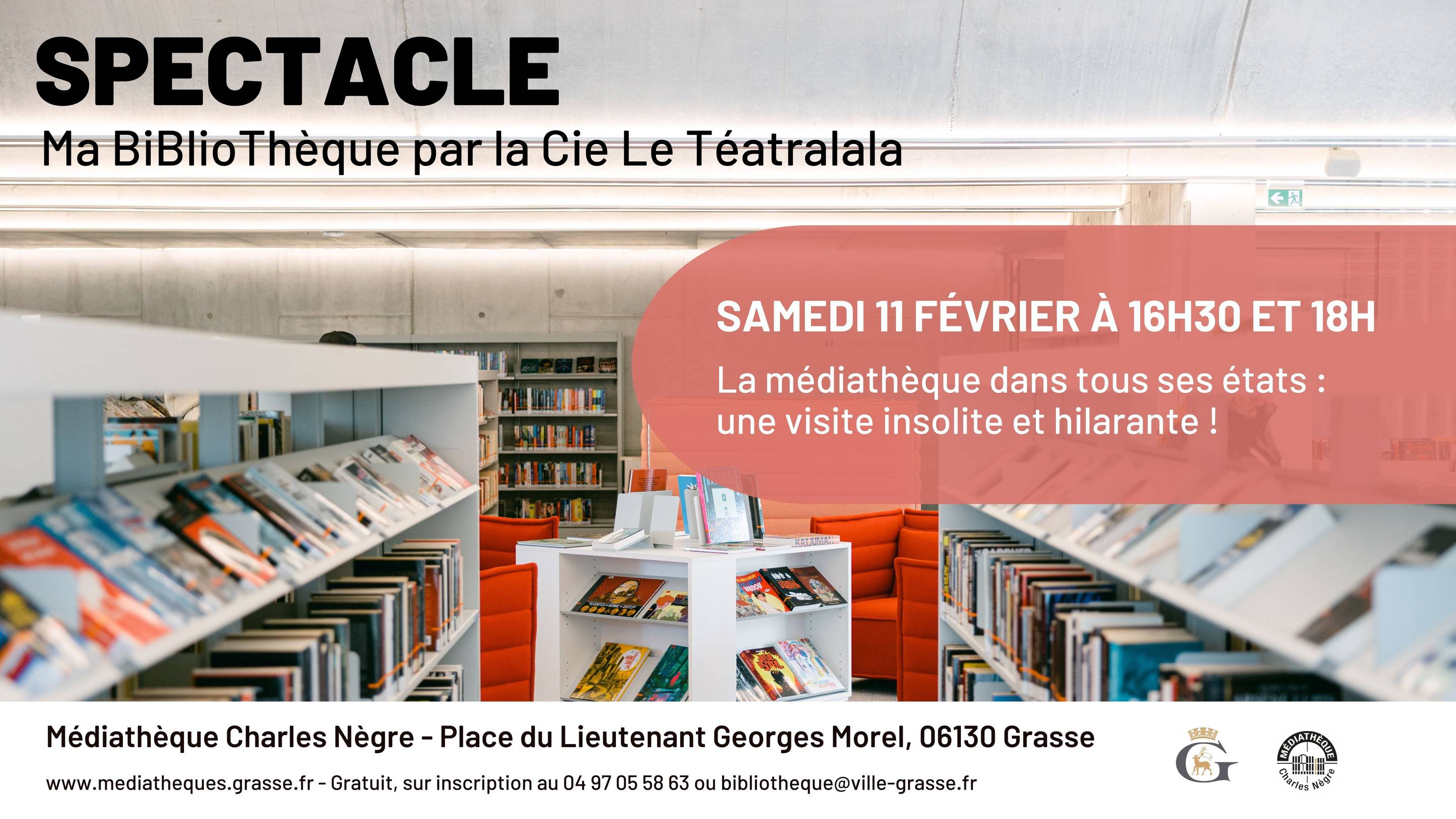 Ma Bibliothèque ; compagnie Téatralala ; Spectacle ; Médiathèque Charles Nègre ; Grasse ; Animation