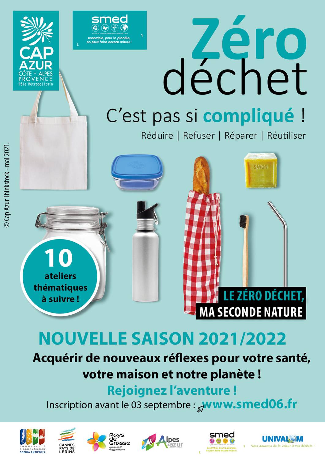 Familles « Zéro déchet »; SMED; Cannes, Grasse, Le Tignet, Saint-Cézaire-sur-Siagne, Roquestéron, Aiglun, Sigale, Cuébris, Pierrefeu