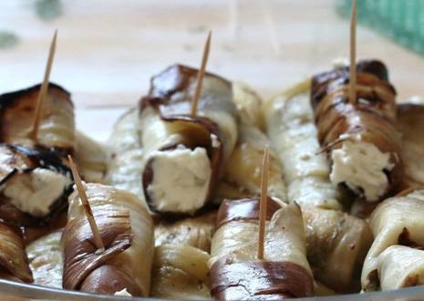 Roulés d’aubergines farcis au fromage; chèvre; été; cuisine facile;