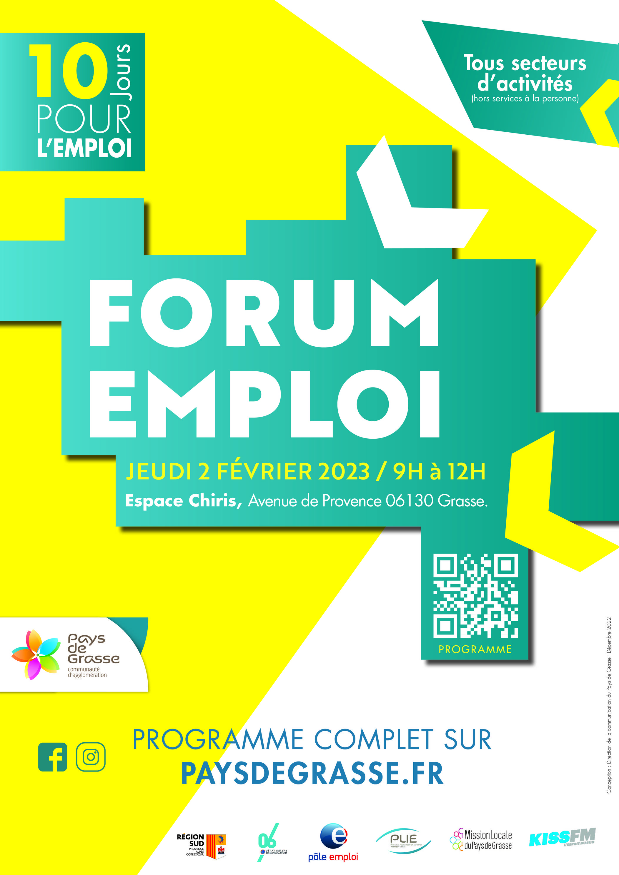 Mercredi 15 mars ; Forum Jobs d’été ; emploi ; pays de Grasse.