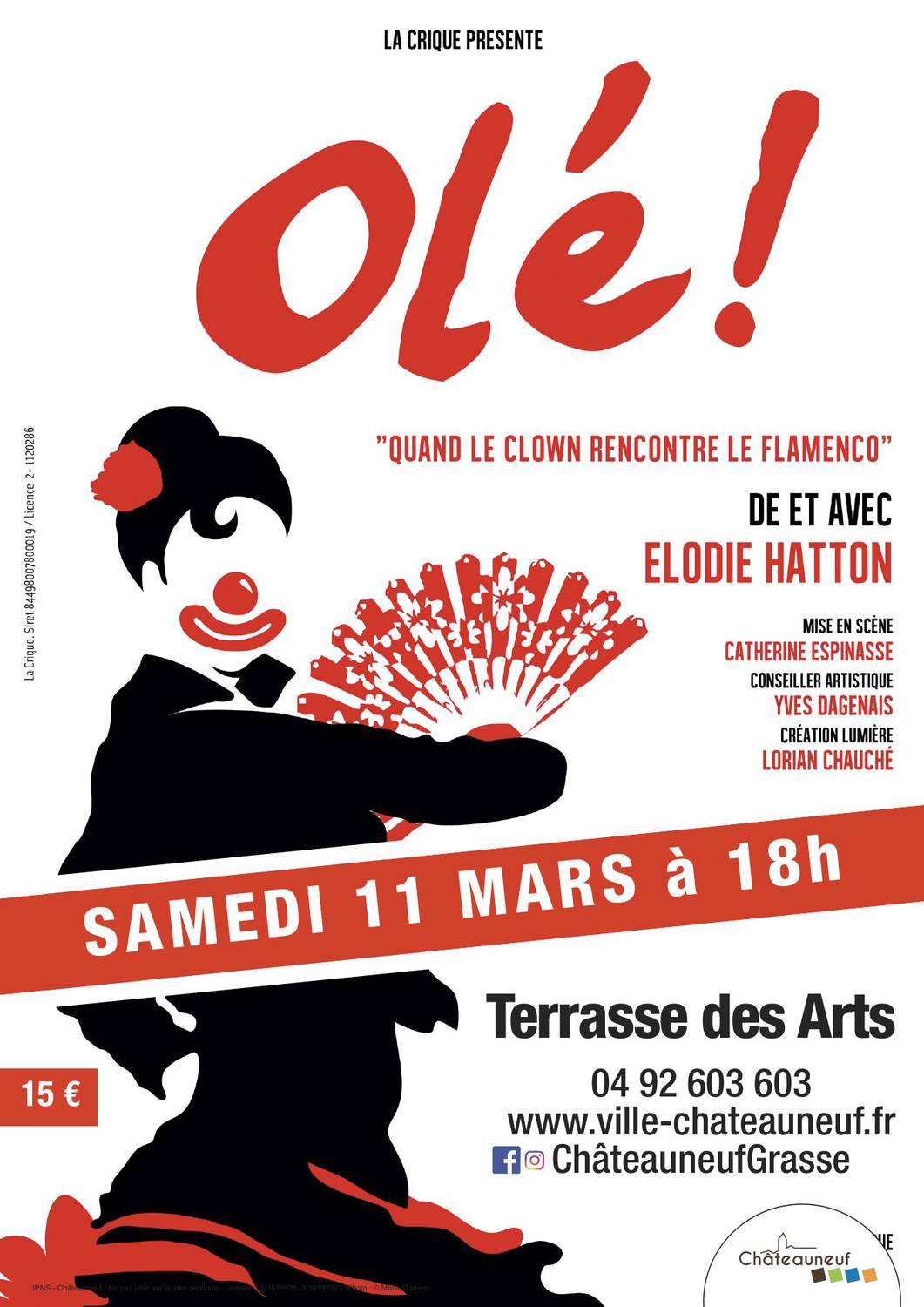 Élodie Hatton ; spectacle ; Olé ! ; Châteauneuf de Grasse ; Terrasse des Arts ;  Clown ; Flamenco