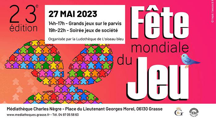 Fête mondiale du jeu ; Parvis de la Médiathèque Charles Nègre ;  Grasse