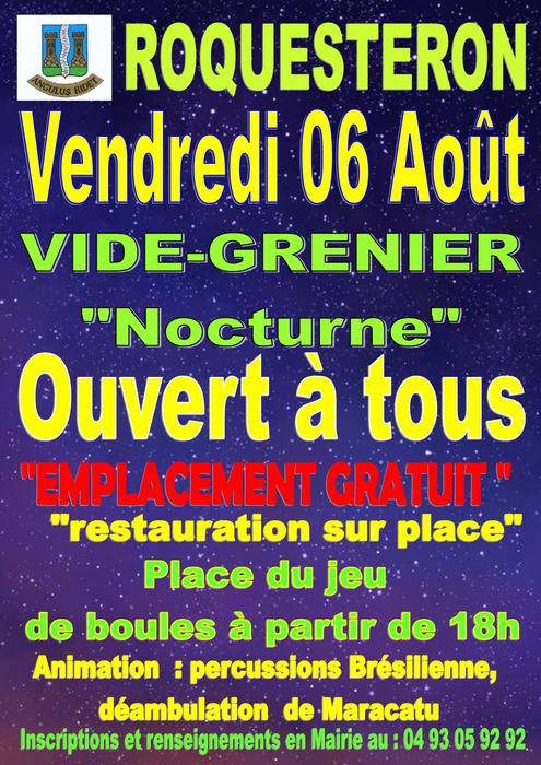 Vide-Greniers nocturne; Roquesteron