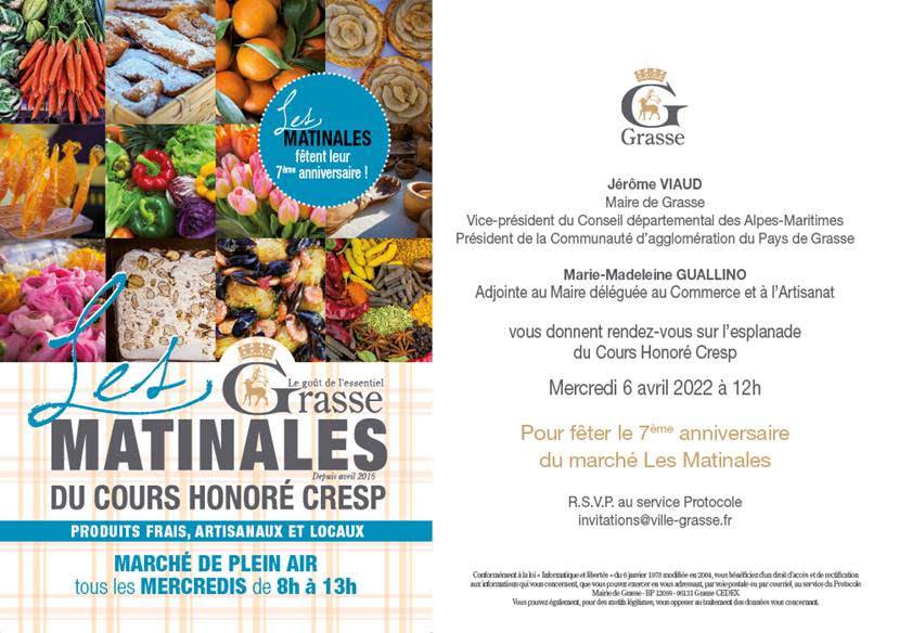 Les Matinales ; Jérôme Viaud ; Grasse ; Marché ; Anniversaire