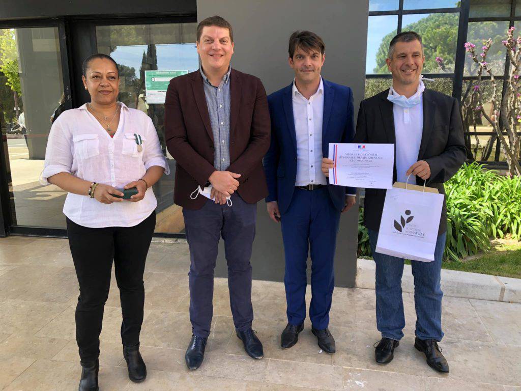 médaille du travail ; Centre Hospitalier de Grasse ; Walid Ben Brahim ;Dr Frédéric Colomb , Jérôme Viaud