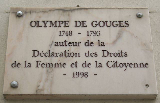 5 septembre 1791, Déclaration des droits de la femme et de la citoyenne;  Olympe de Gouges September 5, 1791, Declaration of the rights of woman and citizen; Olympe de Gouges