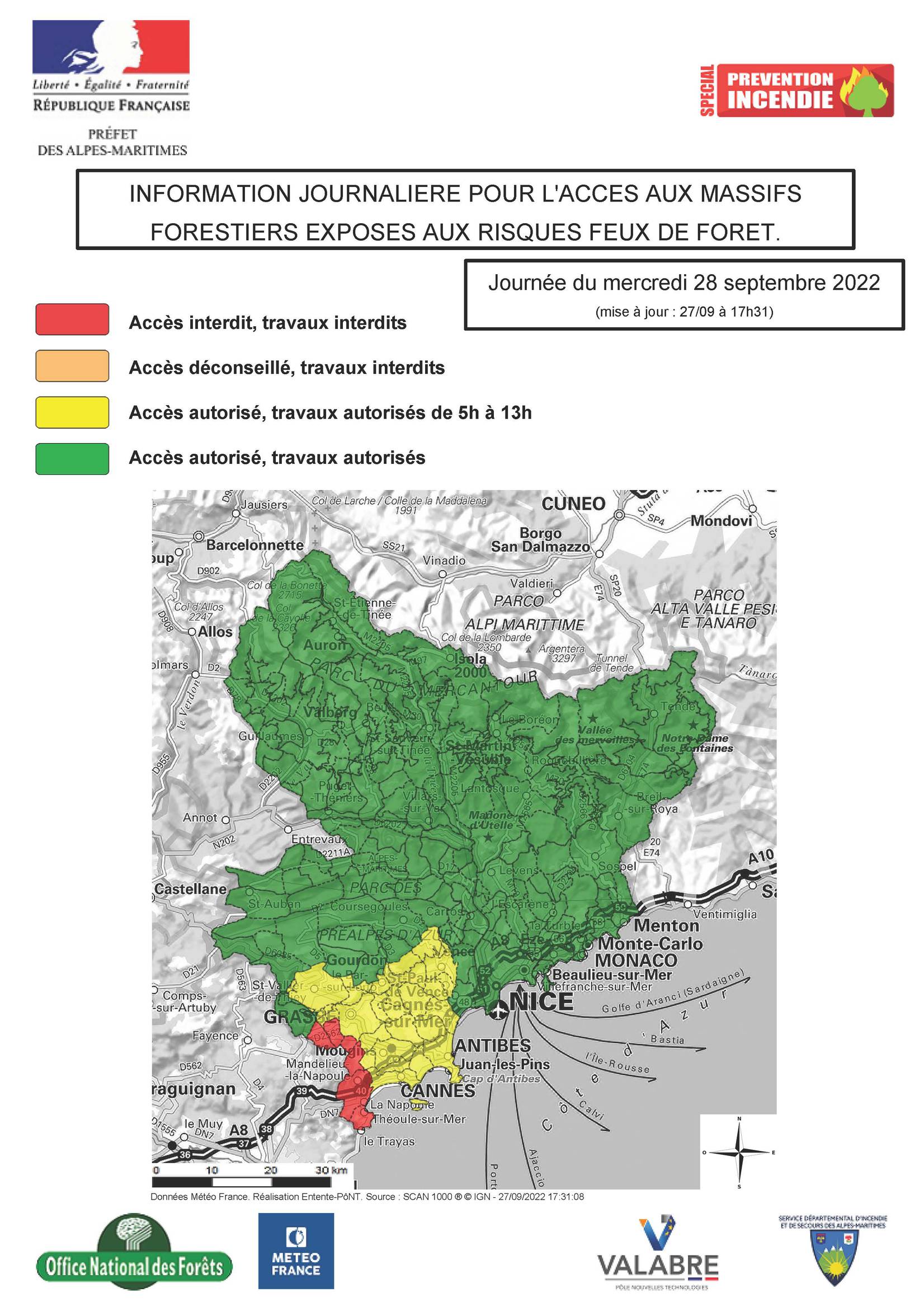 Fermeture massifs Esterel et Tanneron