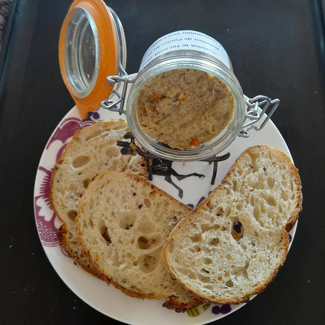 Rillettes ; poulet ; vin blanc ; lardons ; graisse de canard ; recette ; GrasseMat'Info