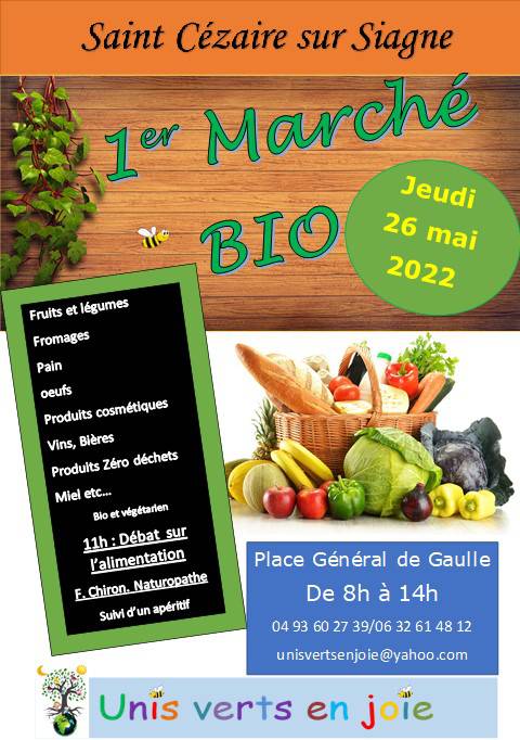 1er marché bio à Saint Cézaire sur Siagne