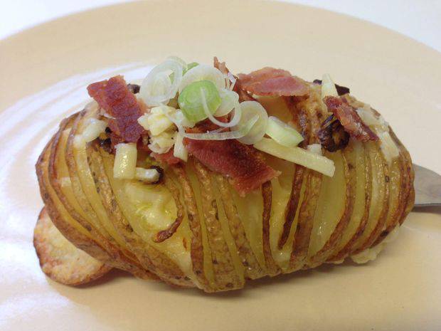 Pommes de terre hasselback au bacon