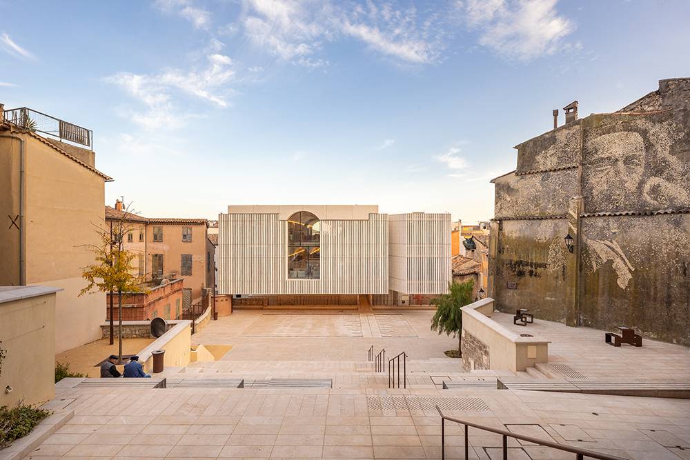 Les travaux de l’Ilot Médiathèque sud ; Grasse ; Jérôme Viaud ; Rénovation ;