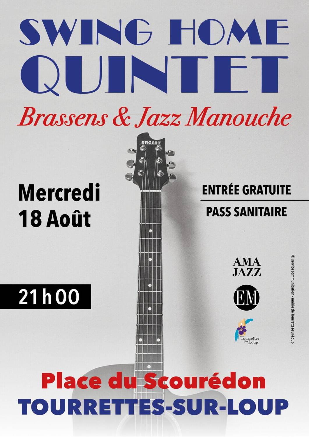 Concert Swing Home Quintet; jazz manouche; Brassens