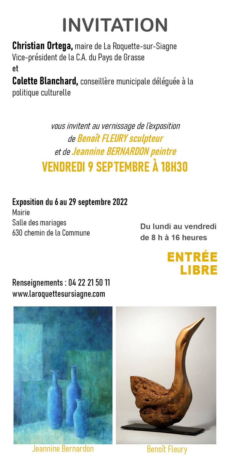 Double expo ; Jeanine Bernardon ; Benoit Fleury ; La Roquette sur Siagne.