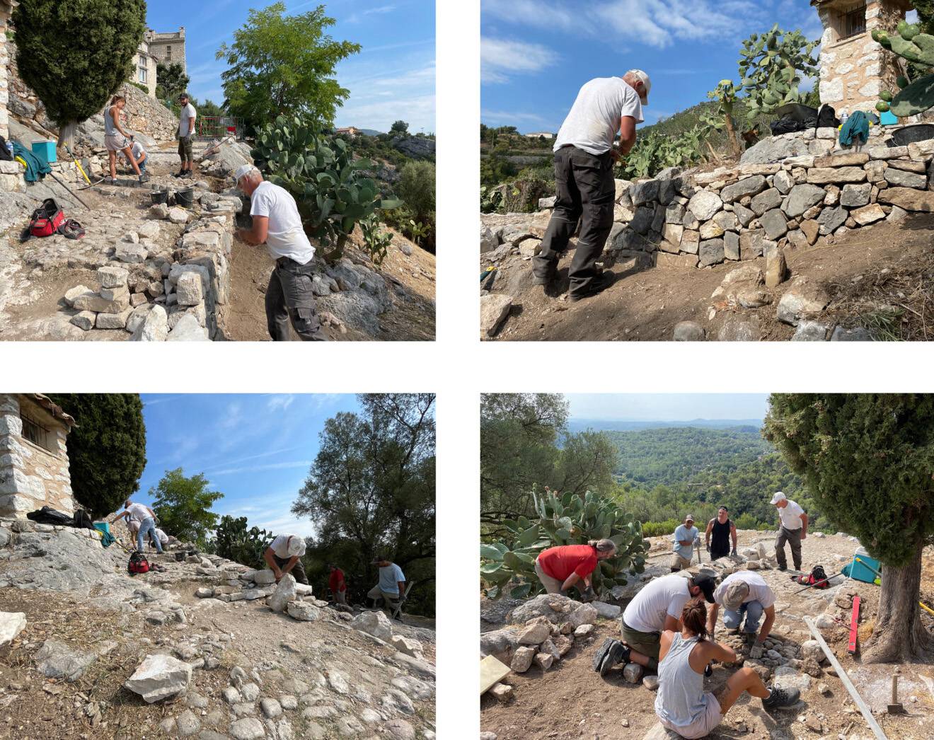 Réaménagement de la Voie Romaine; Tourrettes sur Loup; chantier d'insertion.