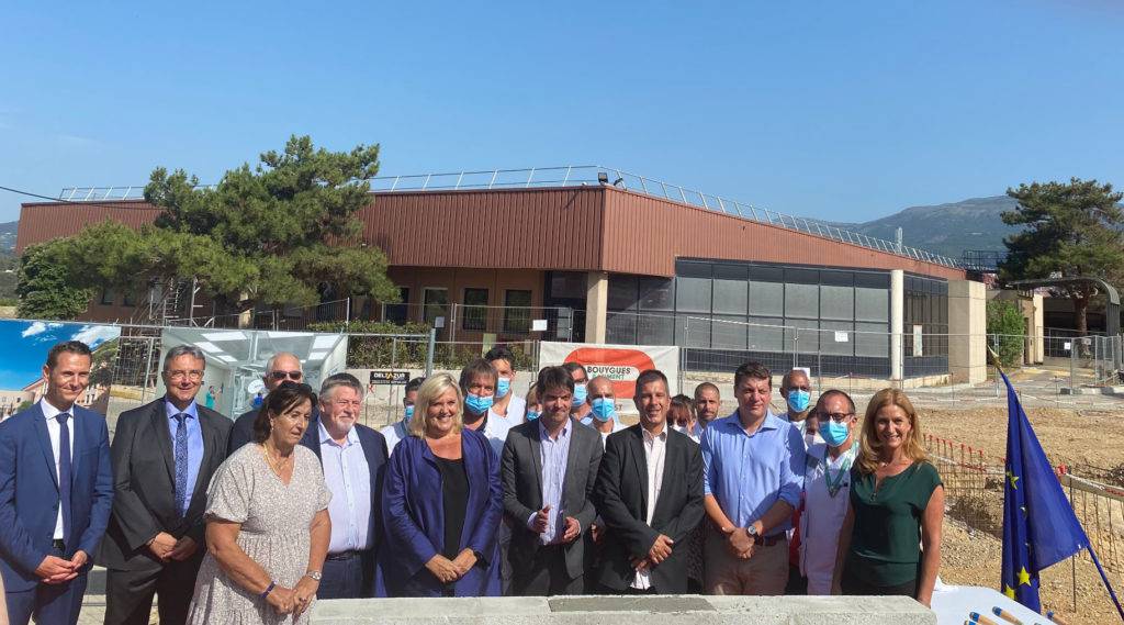 Pose  première pierre ;  travaux de modernisation ; hôpital de Grasse ; Jérôme Viaud ; Michèle Tabarot ; Walid Ben Brahim ; Services des urgences