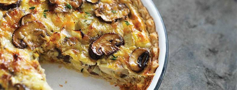 Tarte salée poireaux champignons