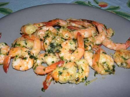 Crevettes sautées ail et persil