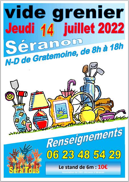 Vide grenier ; Séranon ; Gratemoine ; Grassemat'Info