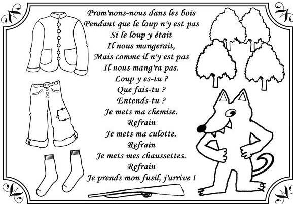 paroles comptines promenons-nous dans les bois