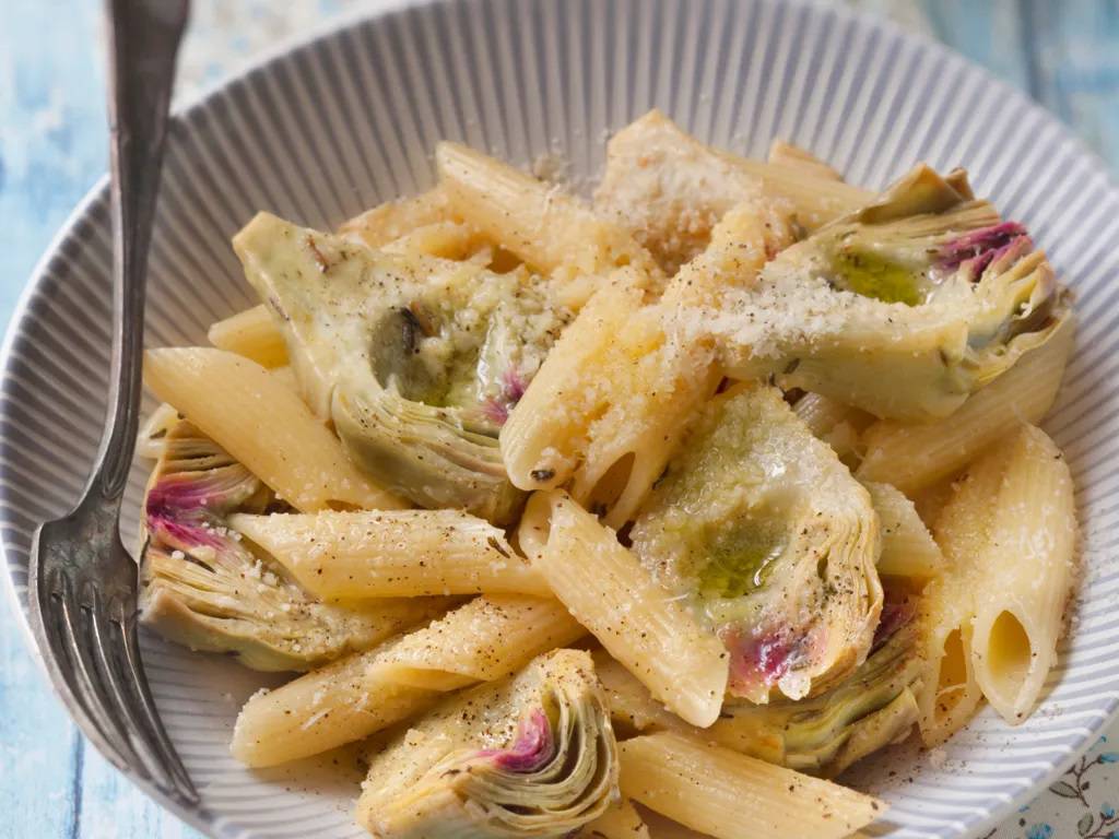 Penne aux artichauts et parmesan : grassemat'info