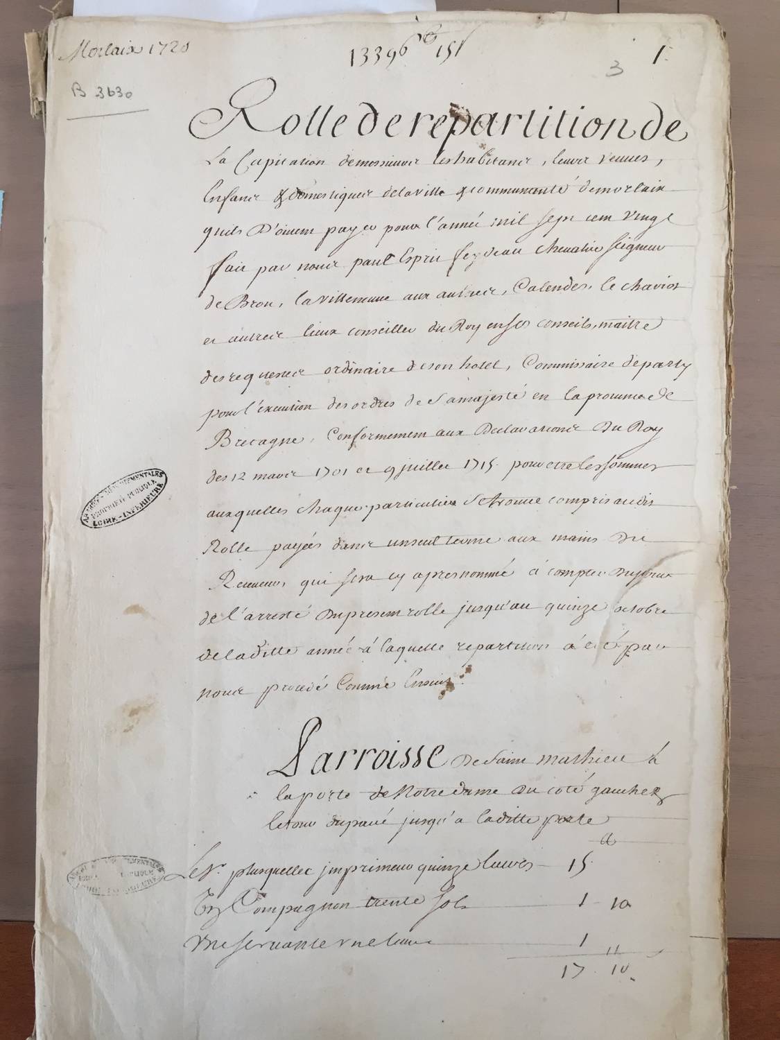 18 janvier 1695, instauration de la capitation en France.